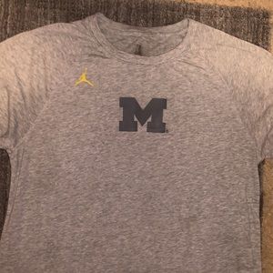 Michigan/jordan Gray Dri-Fit Shirt